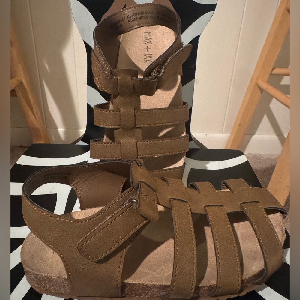Brown Max+Jake Velcro Strap Sandals – Toddler/Youth